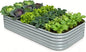 Galvanized Raised Garden Bed 8x4x1.5 ft, 18" Tall Metal Planter for Outdoor Plants Vegetable Herb Leafy Green, Modular Raised Flower Bed with Rust Resistant Coating -Brooklyn Grey