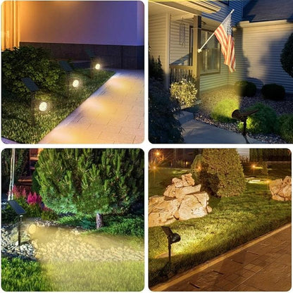 DBF Solar Lights Outdoor, 600LM Solar Spotlights Outdoor Waterproof, 2 Brightness Mode Adjustable 18 LED Flag Pole Light for Garden Yard Patio Landscape Driveway Garage Pool(Warm White, 2 Pack)