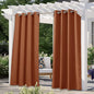 NICETOWN Patio Outdoor Curtains Waterproof, Thermal Insulated Stainless Steel Rustproof Grommet Blackout Indoor Outdoor Curtain Panels for Party/Cottage, Mecca Red, 1 Panel, W52 by L84