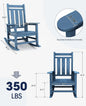 Rocking Chairs Set of 2 in Blue HDPE, 350 lb Capacity