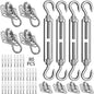 Sun Shade Sail Hardware Kit 6 Inch for Rectangle & Triangle Shade Sail Install, Stainless Steel ShadeSail Fixing Accessories for Outdoor Patio Canopy Garden, Heavy Duty Awning Attachment 80 Set