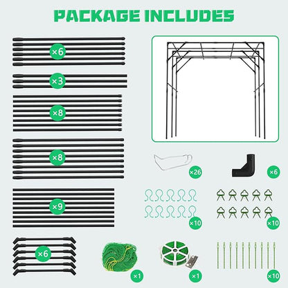 DoCred Tall Garden Arch Trellis for Climbing Plants, 79 Inch Tall Metal Plant Support Trellis Archway for Climbing Vine Vegetable/Fruit/Flower Outdoor Yard Lawn Garden Arch Tunnel Trellis