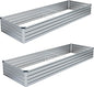 2PCS 8x4x1FT Galvanized Raised Garden Bed Kit,Vegetable Boxes-Rectangle Metal Flower Box,Large Planter Raised Beds Outdoor Garden for Planting,Fruit,Herb-Silver
