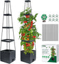 MQUPIN Tomato Planter Box with Trellis for Garden, 57 Inch Self-Watering Raised Garden Bed, Patio Tomato Cage for Climbing Vegetables & Flowers, Upgraded Tomato Pot for Indoor Outdoor Use (2 Pack)