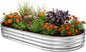 TATAANTY Raised Garden Bed for Outdoor: 4x2x1ft Durable Metal Vegetable Plant Container Kit - Oval Planter Box for Gardening Flower Trough Galvanized - 1 Pack