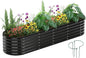 Garden Box Raised Flower Bed Galvanized Metal Planter Round Raised Garden Bed Kit for Gardening Outdoor 1PC Black 8X2X1FT