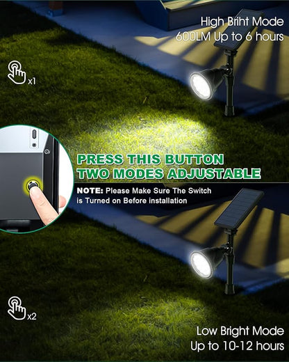 Solar Spot Lights Outdoor, Bright Solar Landscape Spotlights Waterproof 18LED 2-in-1 Solar Powered Flag Light Adjustable Auto On/Off Uplights for Flag Pole Yard Garden Decor Patio, 1Pack (Cool White)