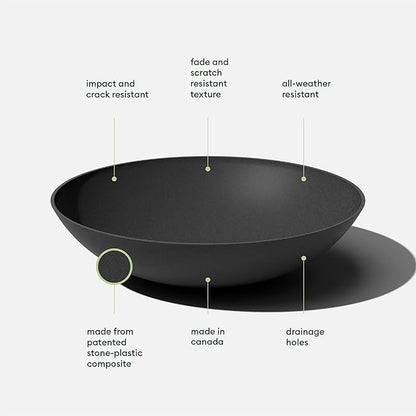 Veradek Mason Series Lane Bowl Planter| for Indoor or Outdoor Tabletops/Gardens |Made from Plastic-Stone Composite with Drainage Holes|Modern Décor for Flowers, Succulents, Small Plants