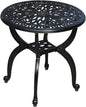 Cast Aluminum Outdoor Side Table, All Weather Round Small Coffee Table for Patio,Park,Lawn,Yard (18.5" Black)