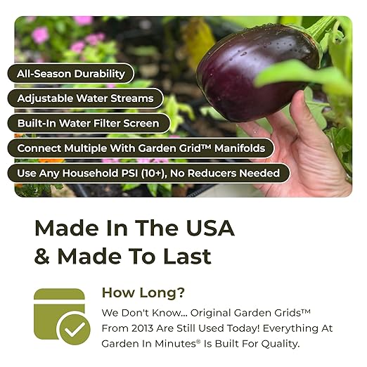 Garden Grid Watering System | Raised Garden Bed Drip Irrigation System – But Better | Pre-Assembled, Waters Every Plant Evenly, 1-Minute Setup | Square Foot Gardening Grid | US-Made (Standard, 2x6)