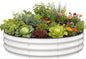 Galvanized Raised Garden Bed 4×4×1 FT, Round Metal Raised Garden Bed Outdoor Planter Box with Open Bottom, Rust-Resistant Steel Garden Bed for Vegetables Herbs Flowers, Easy Assembly
