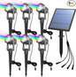 APONUO Solar Spot Lights - Outdoor 6-in-1 Landscape Lights, Dusk to Dawn Solar Uplights, IP65 Waterproof, 9.8ft Cable for Yard, Pathway, Garden, Tree Decoration (Multicolor)