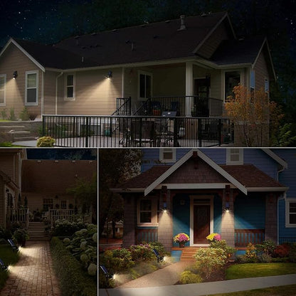 URPOWER Solar Lights Waterproof Solar Lights Outdoor 2-in-1 Adjustable Solar Spotlight Wall Light Auto On/Off Solar-Powered Landscape Lighting for Garden Yard Pathway Swimming Pool (4Pack, Warm White)
