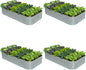 4-Pack Galvanized Raised Garden Bed 8x4x1.5 | 10x2x1.5 ft, 18" Tall Metal Planter Boxes Outdoor for Herb Vegetable, Modular Raised Flower Bed for Gardening with Zn-Al-Mg Coated - Brooklyn Grey