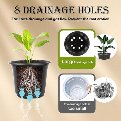 100 Packs Nursery Pots,3 Inches Plastic Nursery Pots for Plants with Drainage Holes, Seed Starting Garden Pots of Flower Plant Container for Succulents, Cuttings, Transplanting (100, 3 Inch)