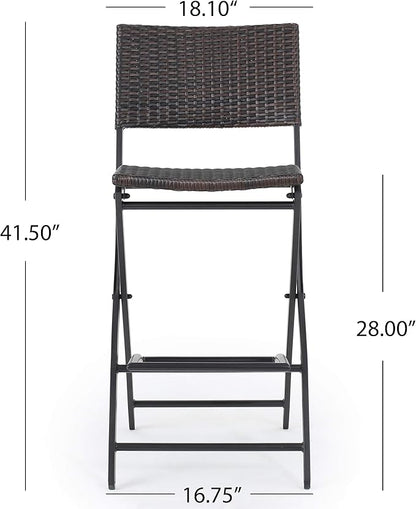 Christopher Knight Home Margarita Outdoor Wicker Barstools, 2-Pcs Set, Multibrown