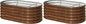SnugNiture 4x2x1.5ft Raised Garden Bed Outdoor, 17" Tall Galvanized Metal Planter Box, Oval Raised Garden Bed Kit for Planting Vegetables Plants Fruits, Brown (Pack of 2)