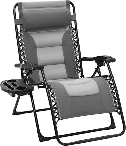 JEAREY Oversized Padded Zero Gravity Chairs, Folding Lounge Chair Outdoor Patio by JEAREYOutdoorsCollection