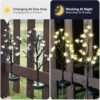 Solar Garden Lights Outdoor,Solar Lights Outdoor Decorative Waterproof for Outside 6Pack, 120Led Solar Flowers Garden Decor, Yard Pathway,Patio Fairy Decorations,Gardening Gifts for Women Mom