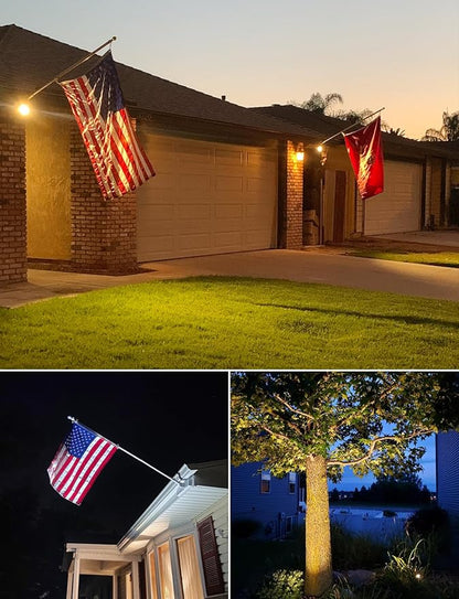 SUNVIE 20W Outdoor LED Spotlight with Photocell Sensor 120V Waterproof Dusk to Dawn Landscape Lighting 3000K Warm White Spot Lights Outdoor for Yard Flag Tree Garden Decor 6 FT Cord with US 3-Plug in