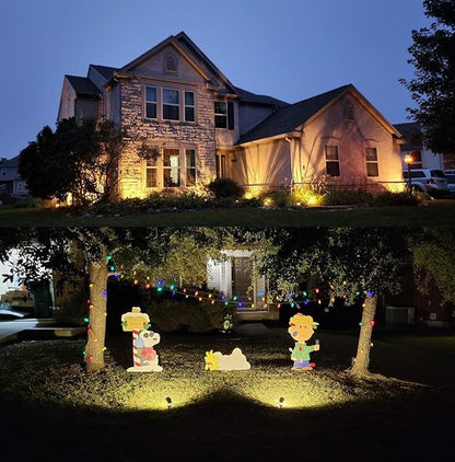 TOVEENEN LED Outdoor Landscape Spotlight 120V 12W Waterproof Spot Lights for Yard House Garden Christmas Lighting, Warm White 3000K, 4 Pack