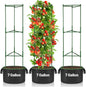 ANPHSIN 3 Sets Tomato Cages with 7 gal Grow Bags - 47'' Stable Plant Garden Planters, Flexible Vegetable Trellis for Balcony Deck Yard Tomatoes Peppers Eggplants Flowers