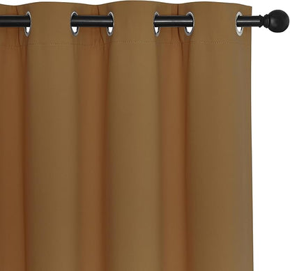 NICETOWN Blackout Curtains 63 inches Long for Living Room Bedroom, Grommet Thermal Insulated Room Divider Drape Window Treatment for Sliding Patio Door, W100 x L63, 1 Panel, Burgundy Red