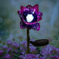 Crosslight Glass Flower Solar LED Waterproof Outdoor Garden Stake - Decorative Electronic Light Garden Decor for Yard, Lawn, Patio, Deck, Pathway, Pond, Backyard (Purple)