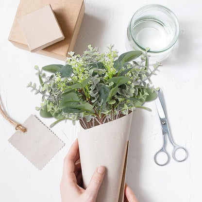 Artificial Eucalyptus Greenery Stems, 40 Pcs Silver Dollar and Baby Leaf Mix