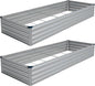 Vengarus 10x3x1FT (2 Pack) Galvanized Raised Garden Bed Kit, Outdoor Metal Planter Box for Vegetables, Rectangular Steel Container, Easy Assembly (Sliver)