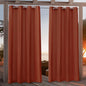 NICOLE MILLER NEW YORK Canvas Indoor/Outdoor Grommet Top Curtain Panel Pair, 54"x96", Orange Marmalade