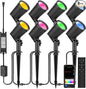 ZYAN 8 Pack Smart Landscape Lights, Color Changing Landscape Spotlights, App Control & Remote Control, Compatible with Alexa