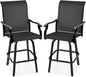Best Choice Products Set of 2 Swivel Barstools, Bar Height Outdoor Chairs, 360 Rotating Patio Bar Stools w/All-Weather Mesh, 300lb Capacity - Black