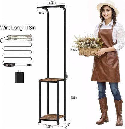 Plant Stand Indoor with Grow Light, 2 Pack Hanging Plant Stand Plant Shelf Indoor, 65'' Tall Plant Stands Plant Holders for Indoor Plants, Living Room, Bedroom, Balcony