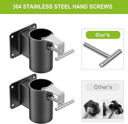 Heavy Duty Deck Railing Umbrella Holder, Patio Umbrella Stand for 1-2 Inch Poles, Space-Saving Design, Secure & Sturdy Post Flat Mount for Deck Railing, Balcony, Outdoor Courtyard, Fences