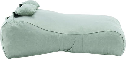 Merax Outdoor Bean Bag Chair Sun Lounger for 2 Adult, 73" Big Comfy Outdoor Bean Bag Daybed Couch with Headrest, Water-Resistant Fabric Patio Chaise Lounger Chair for Pool Balcony Beach Deck, Mint