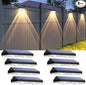 Solar Fence Lights Outdoor - 2700/4000/6000K 3 Mode, 8 Pack Solar Fence Lights Outdoor Waterproof LED, Fence Light Solar Powered for Outside, Backyard, Railing, Step, Patio,Wall and Home Improvement