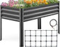 KING BIRD Raised Garden Bed with Irrigation System and Legs Galvanized Elevated Planter Box 48×24×31.5 in for Backyard, Patio, Balcony, 400lb Capacity, Dark Grey
