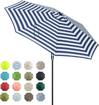 Tempera Patio Market Outdoor Table Umbrella with Auto Tilt and Crank, Large Sun Umbrella with Sturdy Pole & Fade Resistant Canopy, Easy to Set