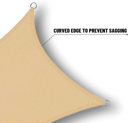 SUNNY GUARD Waterproof Sun Shade Sail 7' x 15' Sand Rectangle UV Block Sunshade for Backyard Yard Deck Patio Garden Outdoor Activities and Facility(Customized)