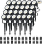 Low Voltage Safety Landscape Lights Outdoor: 7W 840LM LED Landscape Lighting with Connectors & Transformer for Tree Garden Yard Pathway | 24V Warm Yellow 3000K Spotlights | IP65 Waterproof | 24 Pack