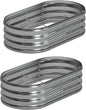 4x2x1ft(2 Pack) Galvanized Oval Raised Garden Bed,Outdoor Planter Box Metal Patio Kit Planting Bed for Vegetables Flowers Herb,Silver