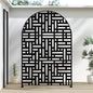 Casaphoria 72" H x 47" W Arched Metal Privacy Screen - Elegant Freestanding Outdoor Screen for Deck, Patio & Balcony - Versatile Decorative Privacy Panels for Home & Garden Use (Black-Helen)