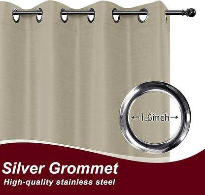 HolidayIdeas Grommet Outdoor Curtains for Patio Waterproof 8 Pcs All Weather Balcony Outside Curtains for Apartments, Gazebo, Pergolas, Porch, 54x108 Inch, Taupe