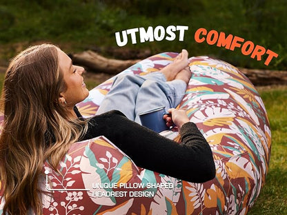 WEKAPO Inflatable Couch Air Lounger Chair - Camping & Beach Accessories, Portable Blow up Sofa for Hiking, Lawn, Indoor/Outdoor Movies & Music Festivals. Lightweight and Easy to Set Up Air Hammock