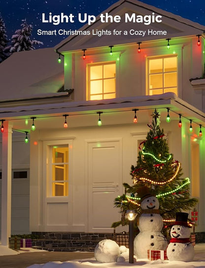 XMCOSY+ Smart Outdoor String Lights, 123Ft Patio Lights Waterproof, App Control, Compatible with Alexa, RGBCWIC Color Changing LED String Light for Outside