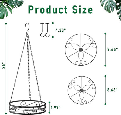 2-Pack Hanging Planters for Indoor Plants - Heavy Duty Metal Plant Hanger Indoor with 3 Chains and Hooks – Aesthetic Hanging Plant Holder for an Instant Gardening Decor