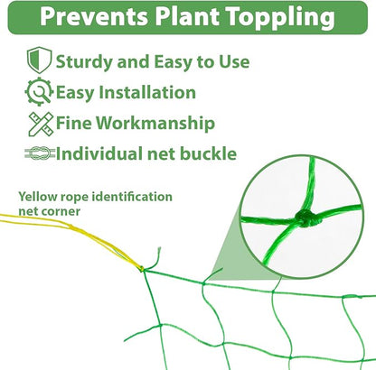 Trellis Netting For Climbing Plants - MAQIHAN 2 PCS Garden Trellis Netting Plant Support Netting Heavy Duty Climbing Net Trellis For Cucumber Tomato Grape Vegetable Fruits Bean Climbing Plants Outdoor