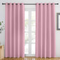 NICETOWN Rouge Pink Blackout Curtains 84 inch Length, Grommet Top Room Darkening Drapes for Bedroom Living Room, Light Blocking Window Covering for Privacy (W66 x L84 Inch, 1 Panel)