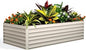 GarveeLife 6x3x2 ft Galvanized Raised Garden Bed, 24" Tall Metal Planter Box for Flowers Vegetables, Rust-Resistant Raised Garden Beds for Gardening, Easy Assembly Outdoor Garden Box & Planters,Beige